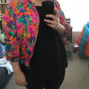 Zara floral bomber jacket L